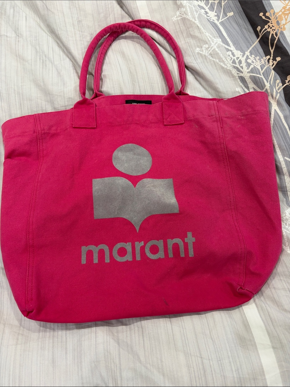 Isabel Marant Hot Pink Canvas Logo Tote